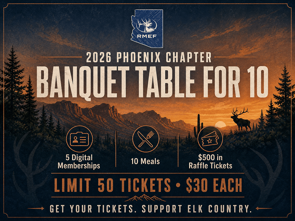 Conference Table Raffle Sign 2026 Phoenix Chapter Banquet Table Raffle – Arizona RMEF
